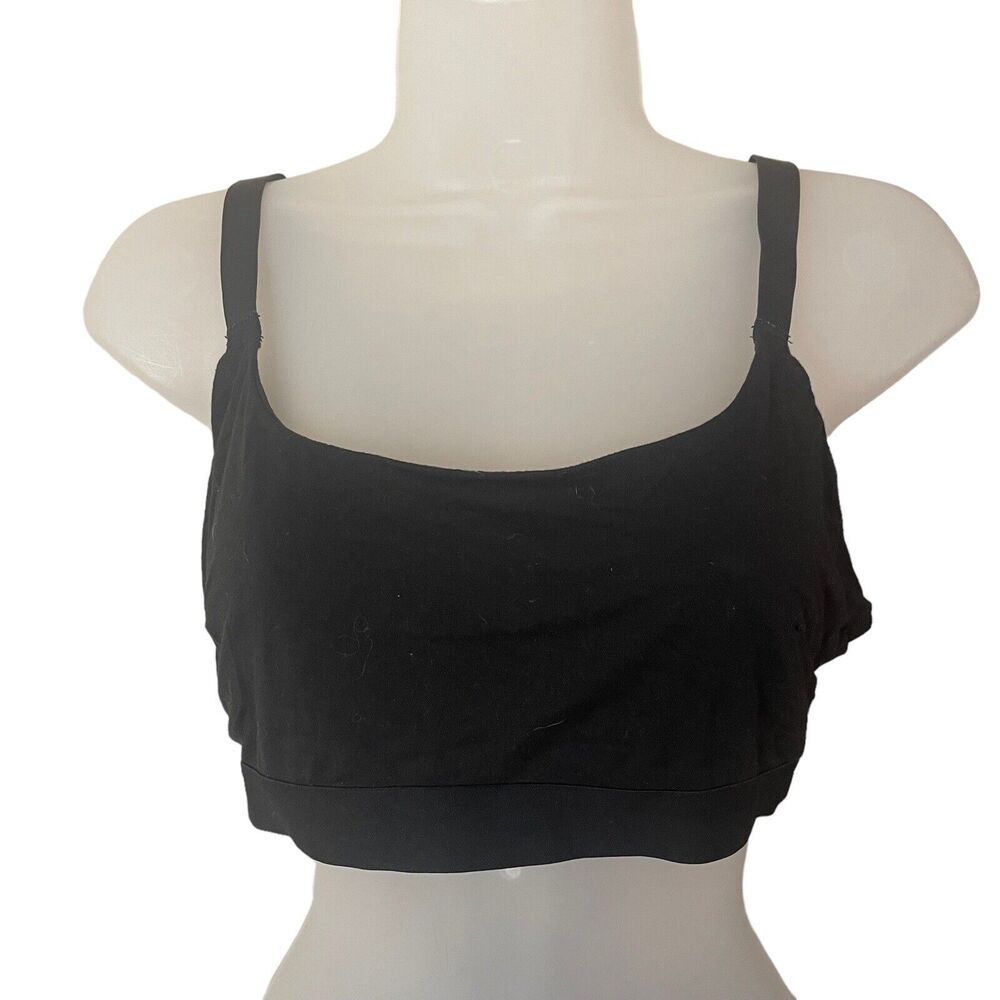 Lively Large Bralette Black Solid Scoop Neck Comfort Lounge Basic